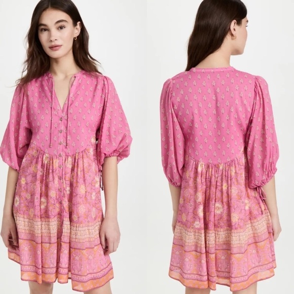 Spell & The Gypsy Collective Size XXS Utopia Tunic Dress Pink Boho Festival - Picture 1 of 5